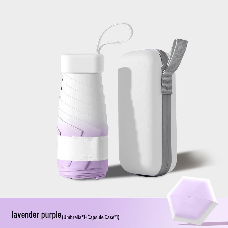 Flat Five-Fold Thickened Umbrella: Compact Sun & Rain Protection with UV Protection for Students & Girls.