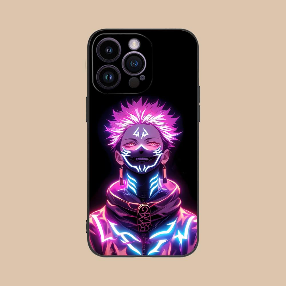 Jujutsu Kaisen Neon JJK Phone Case for iPhone 16 15 14 13 12 11 X XR XS 8 7 Pro Max Plus Mini Colour Printing Cover Cellphones