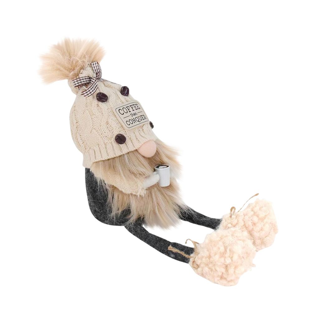 Coffee Goblin Doll Decoration, Coffee Bar Rack Ornament, Suspended Leg Sitting Posture