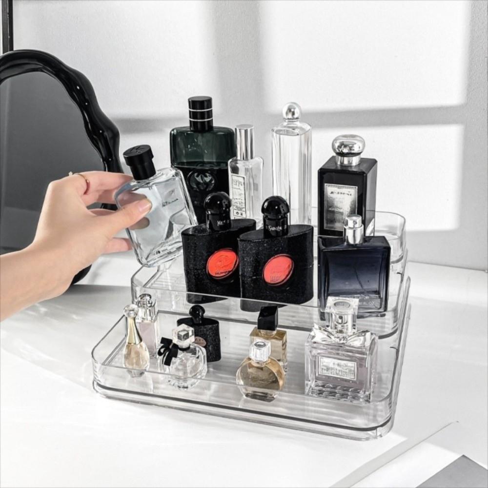 Durable 3 Tier Desktop Shelf Cosmetic PET Bathroom Makeup Organizer Aromatherapy Space Saving Display Rack Boutique