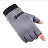 Mens Fleece Half Finger Gloves With Touch Screen For Commute And Active Outdoor Use