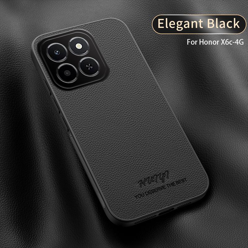 

Магнитный чехол для автомобиля для Honor X6C 4G X8C Роскошный кожаный матовый чехол с мягкой рамкой для Huawei Honor X8b X7 X9C Smart X5b+ HONOR X7C 4G чёрный