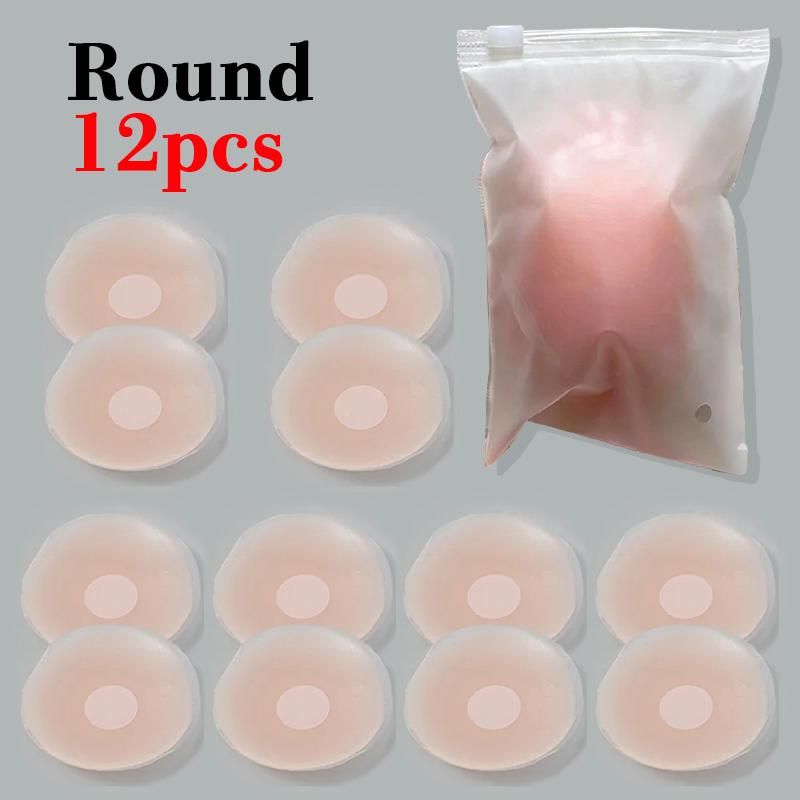 

6/12PCS Invisible Self Adhesive Chest Paste Reusable Sticker Breast Petal Strapless Lift Up Bra Pad Silicone Petal Nipple Cover