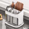 Wall-Mounted Plastic Chopstick Holder With Drainage Rack Kitchen Countertop Or Cabinet Modern Minimalist Storage Organizer