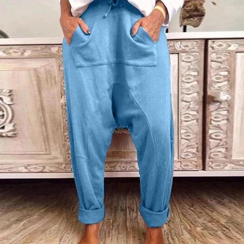 Plus Size Drop Crotch Loose Harem Pants for Women - Versatile and Fashionable Casual Long Pants