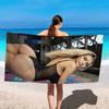1PC Modern Theme Beach Towel, Quick-Dry Absorbent Polyester Microfiber Towel for Travel, Beach, Camping, Bathroom & Vacation