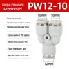 Pneumatic PU Quick Connect Three-Way Straight and Reducing Air Hose Adapter 4/6/8/10/12mm