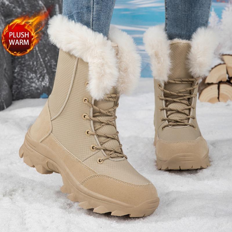 Shoe factory winter high-top non-slip velvet women's boots high boots women's snow boots fashion warm boots