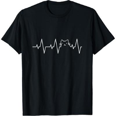 Cat Heartbeat Love Cats Women's Girls Cat Lover T-Shirt