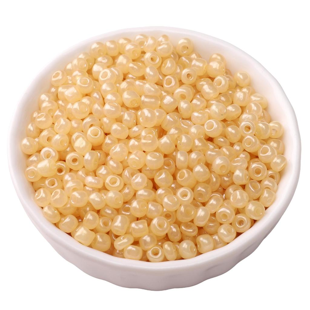 180Pcs Glass Seed Beads Cream Color Charm For Jewelry Making Accessories DIY Bracelet Necklace