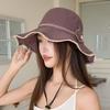 Breathable Fisherman Cap Big Brim Bucket Hat Trendy Sun Hat  for Women