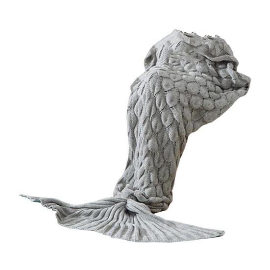 Mermaid Tail Blanket Knitted Scale Texture Elastic Thick Keep Warm Sleeping Bag