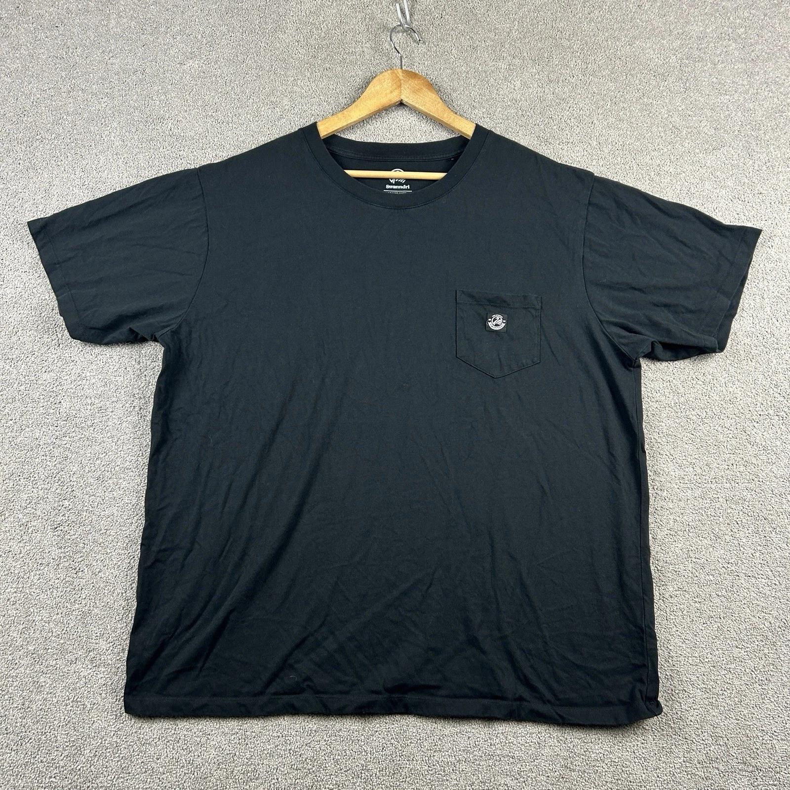 

Мужская футболка Swanndri 3XL из органического хлопка, базовая с карманом, черная, повседневная, с круглым вырезом XL