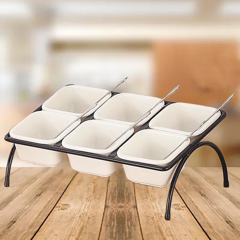 Modern 3-Tier Carbon Steel Buffet Condiment Rack