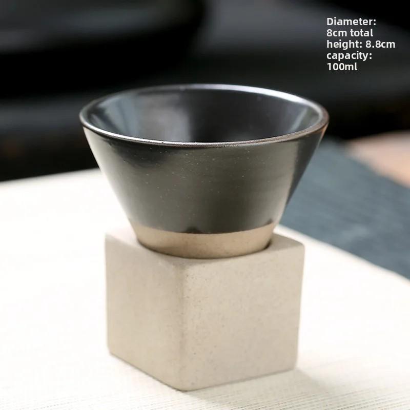 Kreative Kaffeetasse Japanische grobe Keramik Teetasse Grenzüberschreitende Explosion Keramiktasse Retro Wasserbecher Konische Tasse