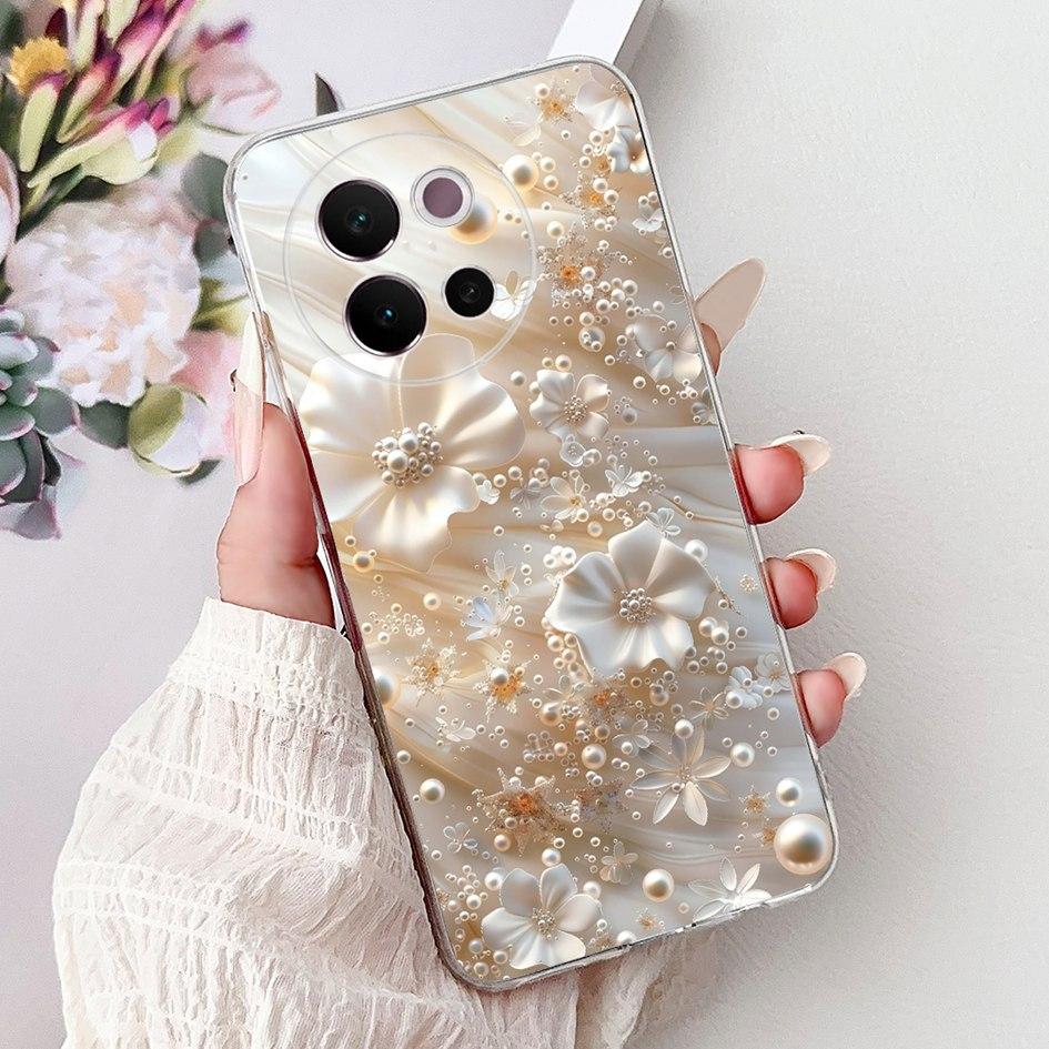 For Vivo V40 Lite 5G Case Transparent Silicone Soft TPU Back Cover Lovely Heart Case For Vivo V40Lite 5G V2341 Shockproof Bumper