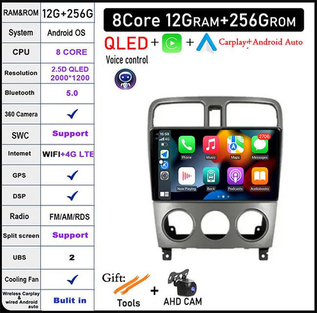 Android 14 For Subaru Forester SG 2002 - 2008 Car Player Autoradio Radio GPS TV Multimedia Carplay Lettore Vehicle Navigation