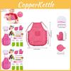 Komplettes 26-teiliges Kinder-Küchen-Backset mit buntem Schürze, Kochhut und Zubehör
