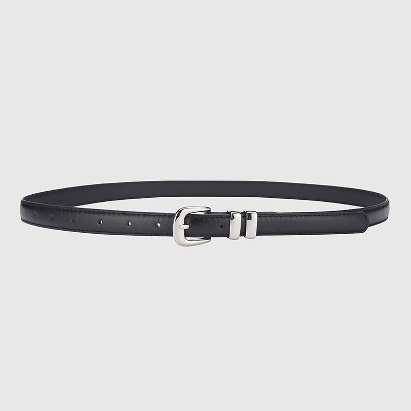 

Simple Pu Stylishly Leather Waist Belt Offering Comfort With A Sleek Silver Buckle Design чорний