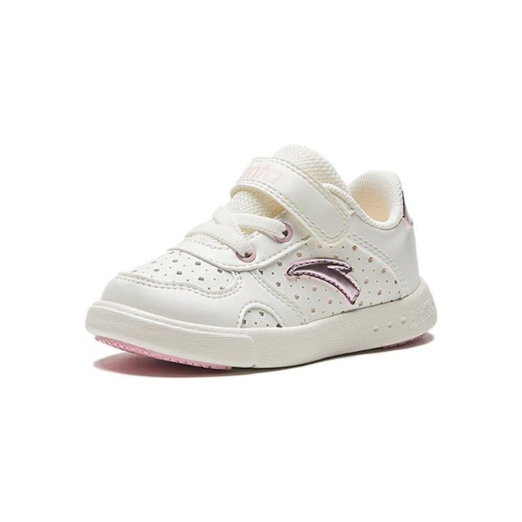Anta Antiskid Shock Absorbing Breathable Low Top Shoes Baby Shoes White Pink A322330033-1