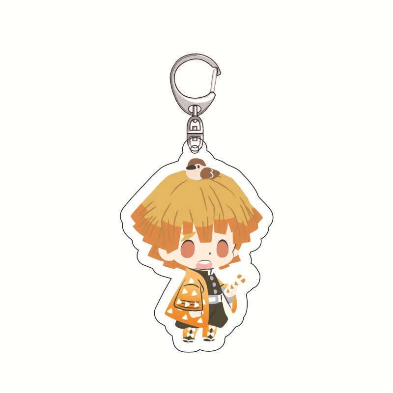 Anime Demon Slayer Acrylic Keychain Series Ingenious Pendant Tanjiro Kamado Nezuko Zenitsu Agatsuma Accessories Present for Fans