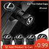 Interior Stickers 4Pcs Car Tire Valve Caps Dust Cover Auto Emblem Accessories For IS250 IS300 LS460 RC200 RX450 ES LX RX N