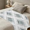 Printed Flannel Fleece Blanket, Skin-friendly Soft Throw with Minimalist Lines – Cozy Warm Blanket for Home, Dorm, Christmas & Halloween Use