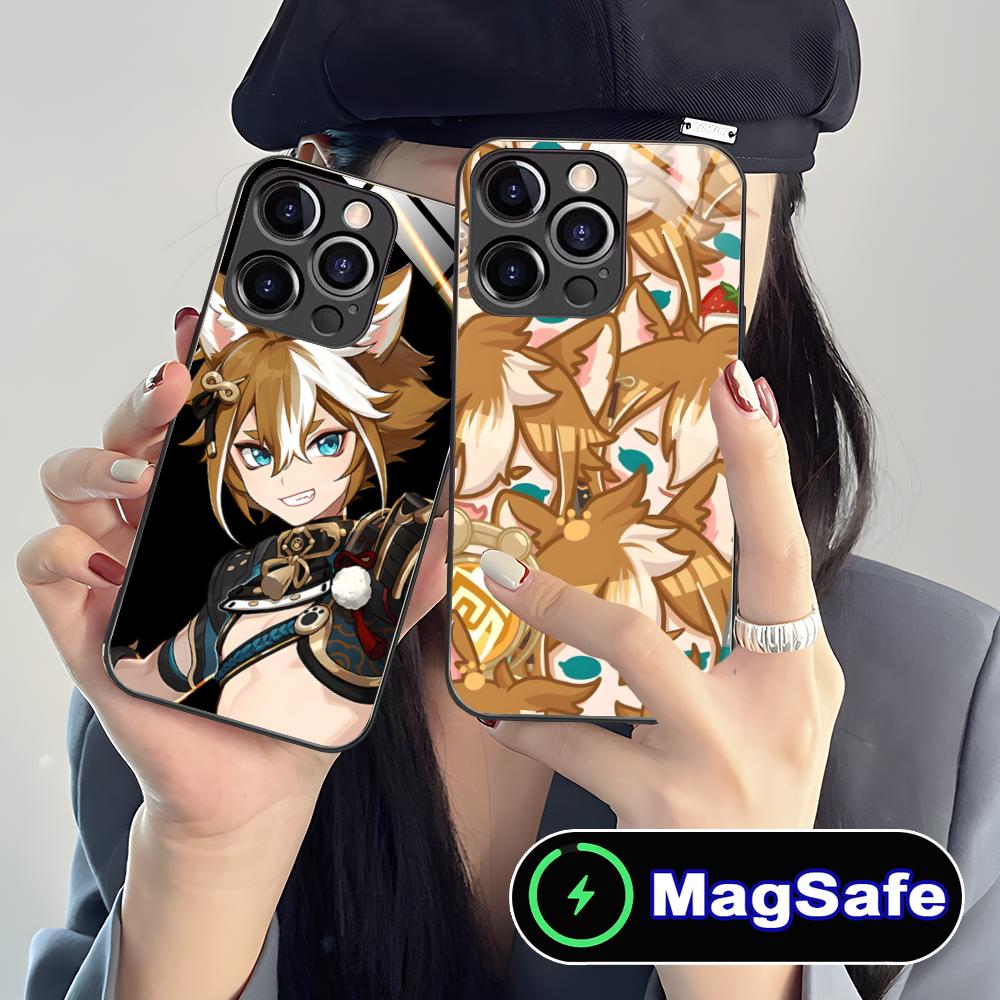 Game GI Gorou Mobile Phone Case for iPhone 17 16 15 14 13 12 11 Air Pro Max Plus Mini MagSafe Glass Colorful Cover Pretty Cover