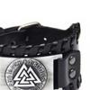 PU Leather Bracelet European Retro Beautiful Black Viking Totem Bracelet for Parties Cosplay