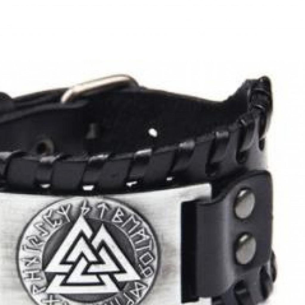 PU Leather Bracelet European Retro Beautiful Black Viking Totem Bracelet for Parties Cosplay