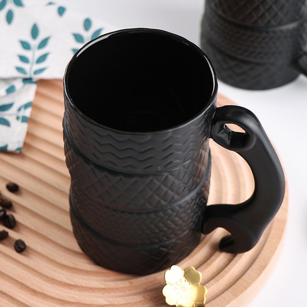 Ceramic Tyre Tire Coffee Mug Car Mug Morning Cup Juice Milk Mugs for Birthday Holiday Gifts Coffee Cups Wheel Coffee Mug Desk