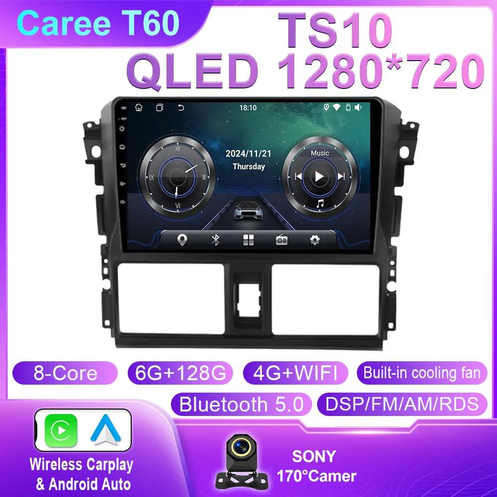 Android 14 Carplay Auto For Toyota Vios Yaris 2013 2014 2015 2016 Car Radio Multimedia Navigation Player Stereo WIFI 4G No 2DIN