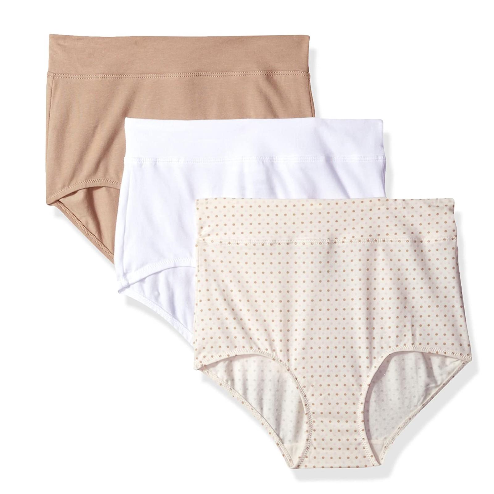 

Women s Menstrual Mid Waist Comfortable Breathable Leak Proof Underwear 3PCS M бежевий