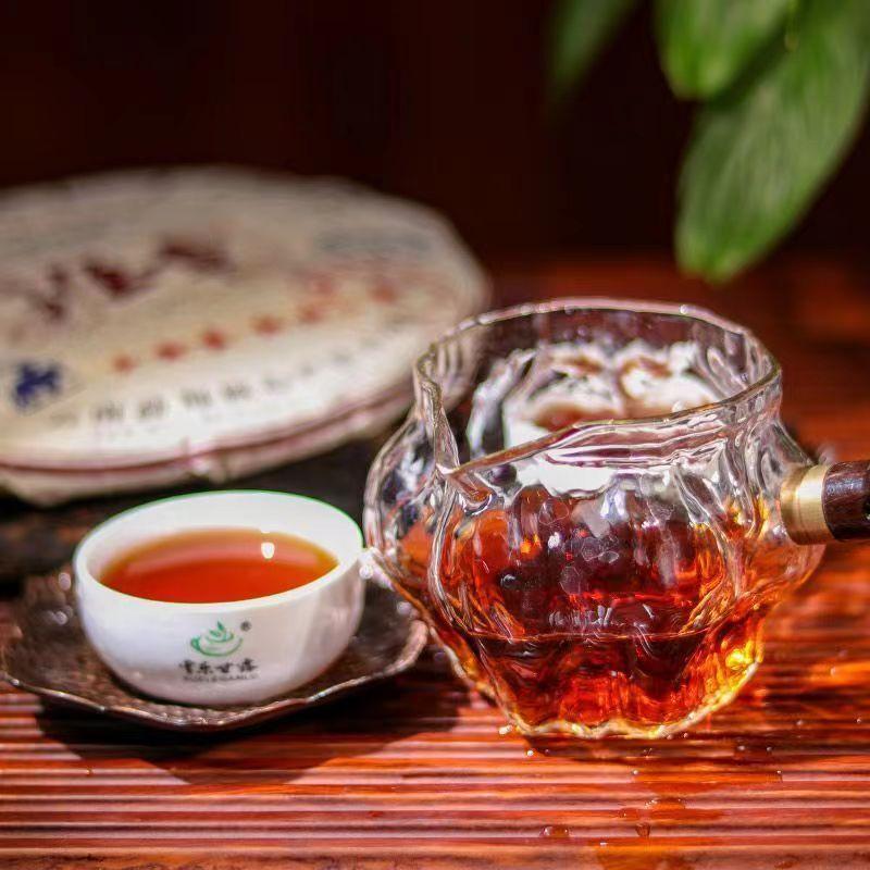 714g Yunnan Ripe Puerh Tea 2009 Banzhang Cooked Pu-erh Tea Cake Qizi Pu'er Tea