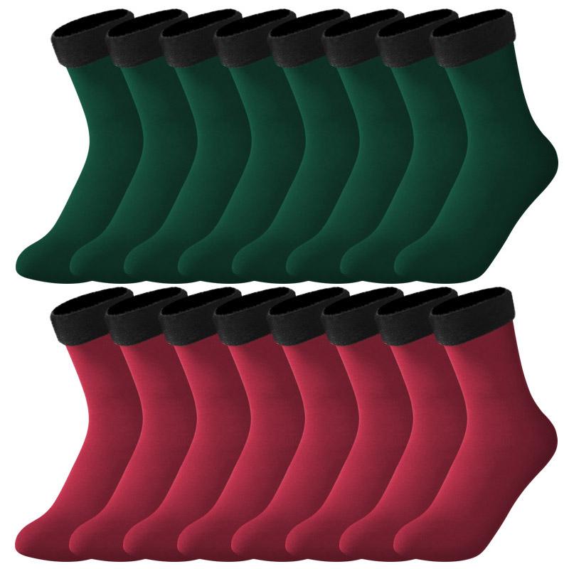 6/8/10Pairs/Lot Solid Color Winter Warm Men Women Socks Thicken Thermal Socks Soft Plus Velvet Socks Casual Home Floor Snow Sock