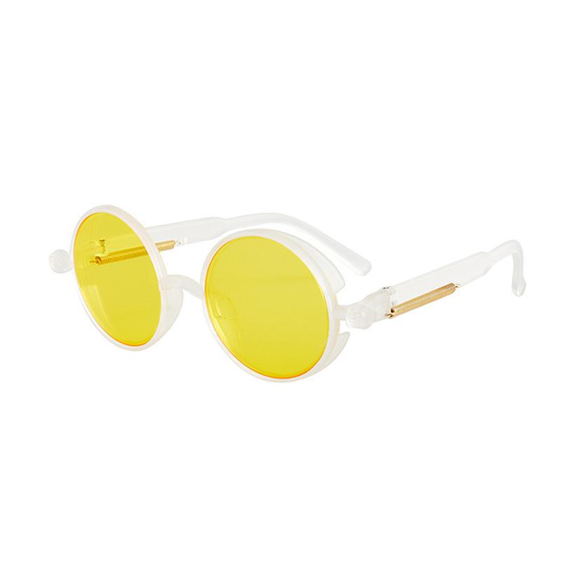 Classic Gothic Steampunk Style Round Sunglasses Men Women Retro Oval Frame Colorful Lens Sun Glasses Outdoor Wild UV400 Shade Eyewear
