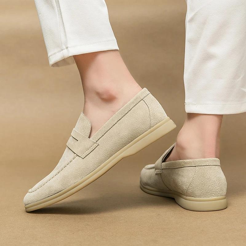 Men's Leather Loafers Designer Casual Soft and Comfortable Summer New Walking Flats Driving Shoes Driving Shoes 38-46