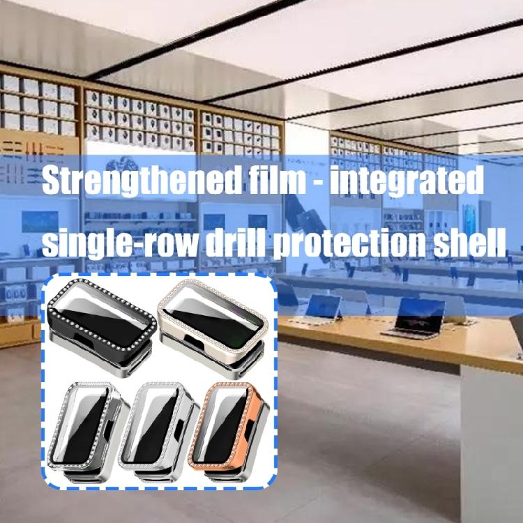 Glass+Case for Band 9/8 Tempered Glass Screen Protectors & Hard PC Protective Bumper Smartwatch Accessories