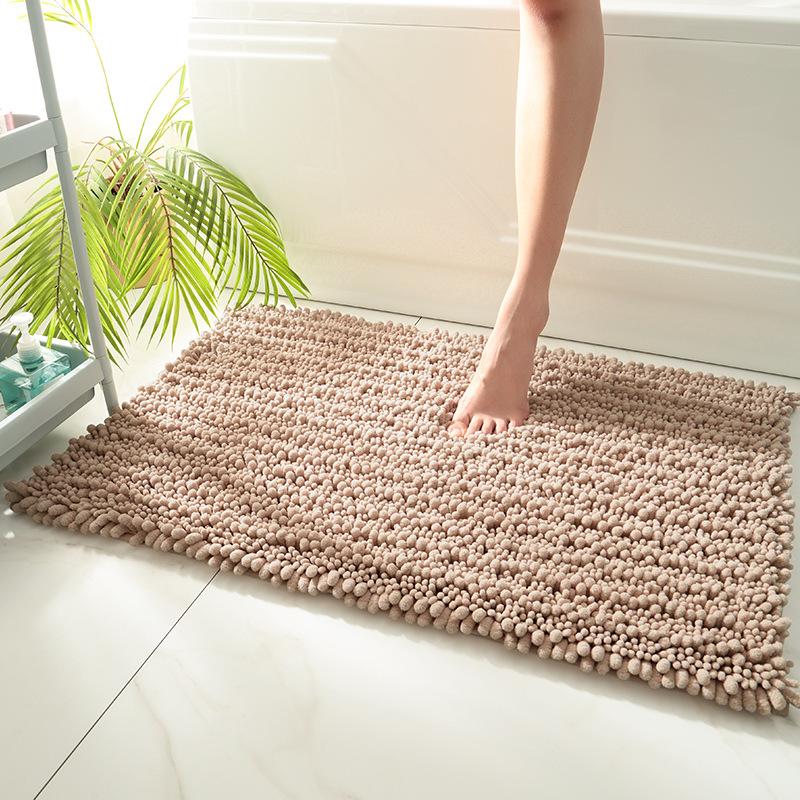 Thickened Chenille Foot Mats Bathroom Floor Strong Water Absorption Simple Household Toilet Door Non-slip Mats