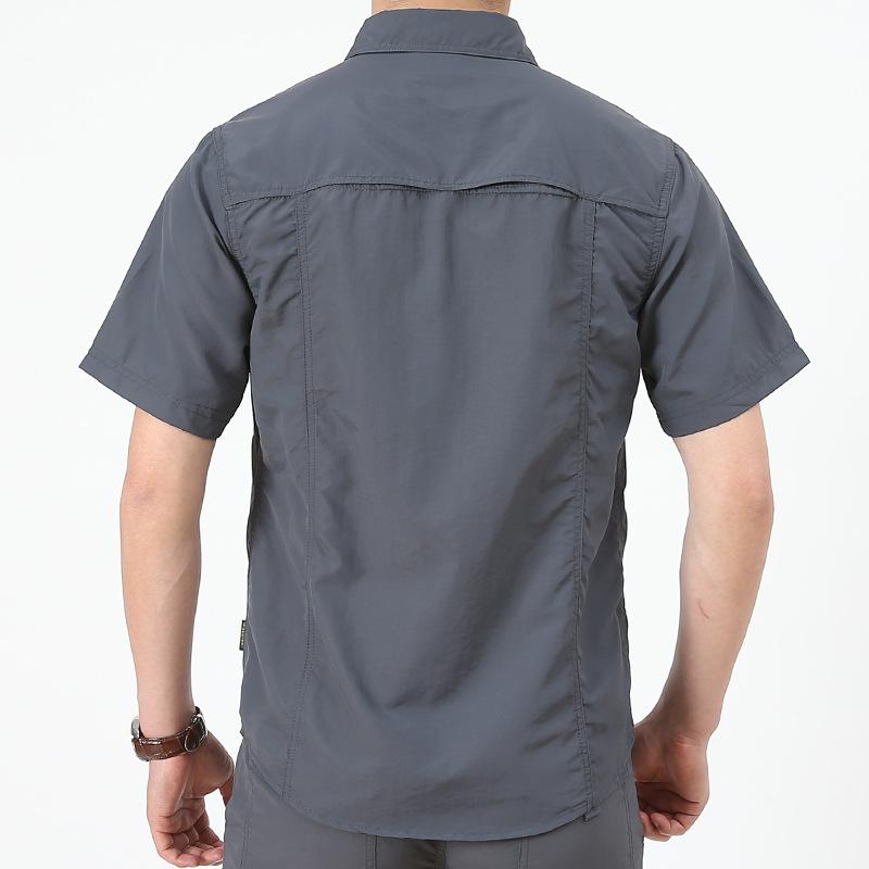 Outdoor Military Long-sleeved Shirt Autumn Multi-bag Set Without Ironing Thin Shirt Men's Work Clothes Embroidery