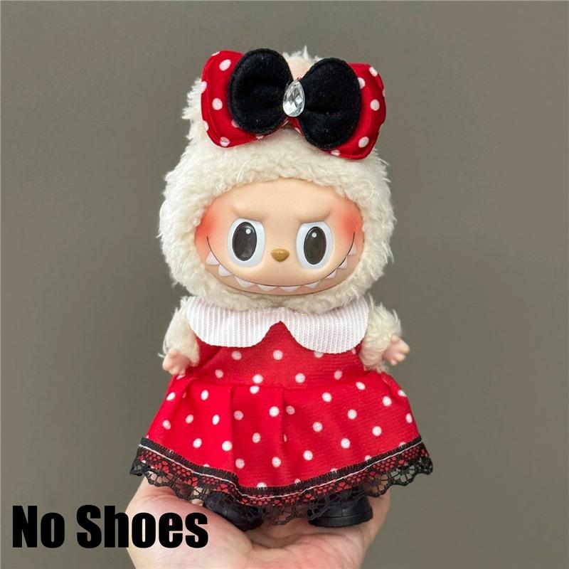 15 17cm For Labubu Doll Disney Goofy Winnie Mickey Minnie Mouse Outfit Clothes Plush Stitch Tigger Cosplay Clothing Accessories