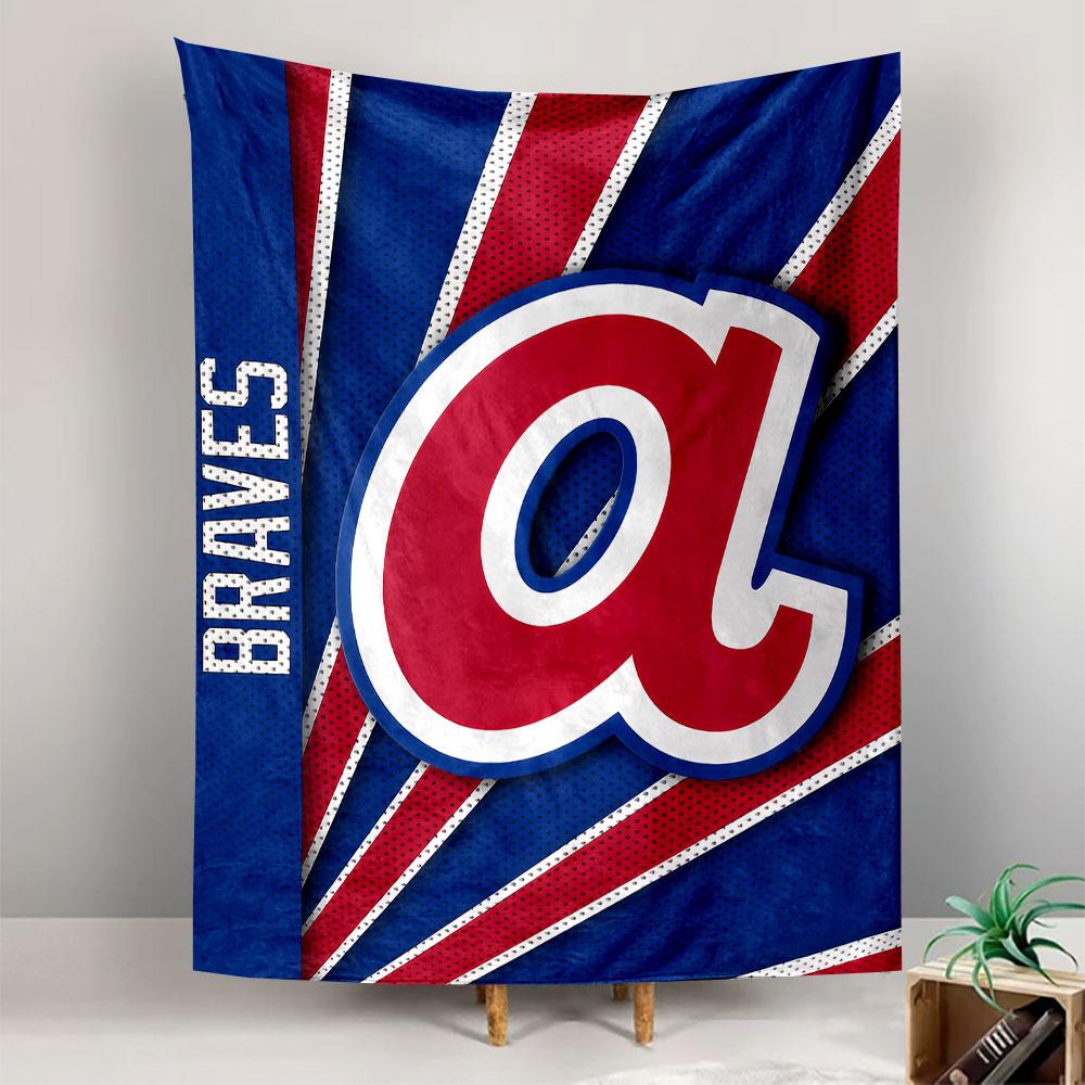 Atlanta Braves Tapestry Wall Hanging, MLB Baseball Team Logo Poster, Sports Wall Decor for Bedroom Living Room Dorm