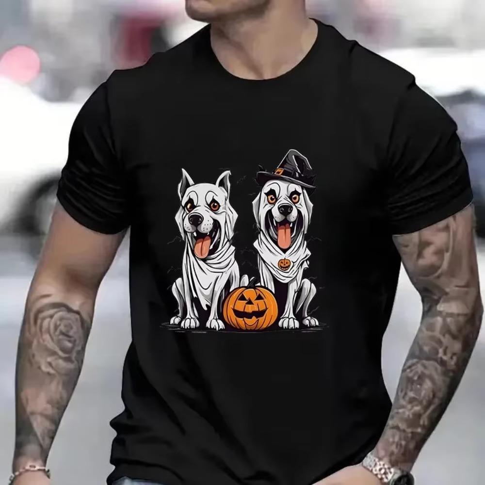 

Summer Fashion Tee Shirt Clothes Dog Skull Creepy Puppy Skeleton Halloween T-Shirt Fashion Casual Tshirt Short Sleeve Tee Tops XXXXXL чёрный