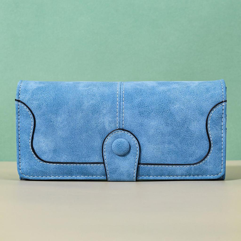 Women's Frosted PU Long Wallet Clutch - Large Capacity, Multi-purpose Card Holder