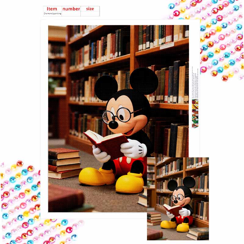 Disney Diamond Art Painting Kit Bookworm 5D Diamond Painting Dot Art Home Wall Decor