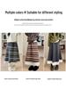Women's Striped A-Line Skirt: Autumn/Winter 2025 High-Waist Wool Blend with Plus Velvet, Mid-Length Slimming Umbrella Style