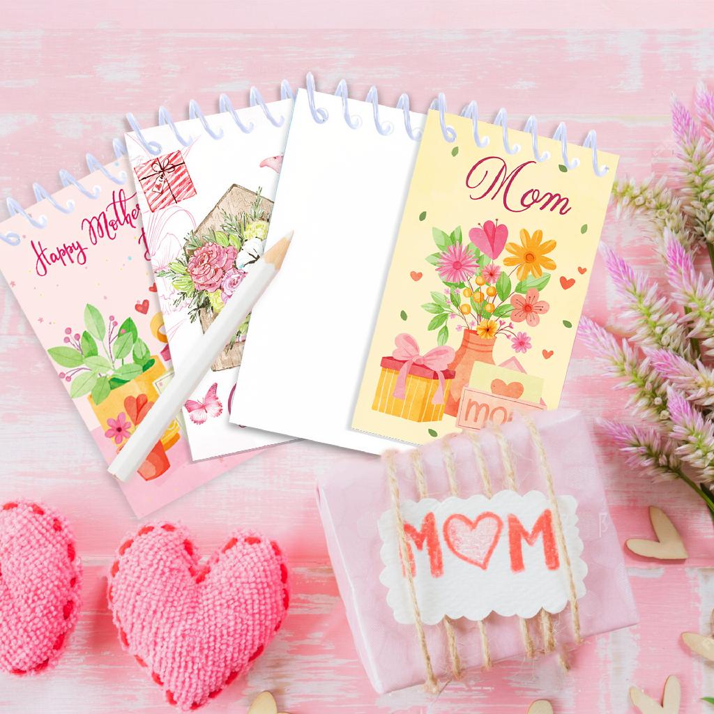 Portable Vertical Flip Journals Tear-Off Notebook 8-Pack Note Books Decorative Mother'S Day Spiral Notebooks Travel Stationery
