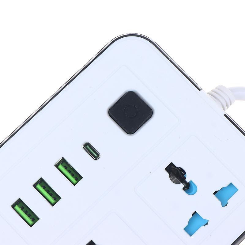 AB Fişli 2/3 Pinli Priz 1 Tip-C 3 USB Portlu 4 Yollu AC Priz 2/3/5M Uzatma Priz Şarj Edebilir Elektrik Priz