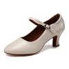 Dámské klasické boty z PU kůže s uzavřenou špičkou Moderní cvičné boty JAZZ na středním podpatku Elegantní taneční boty
