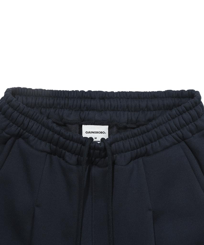 GAINSBORO One-Pleat Wide Sweatpants_Navy
